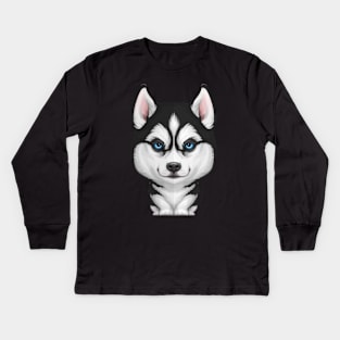 Siberian Husky Kids Long Sleeve T-Shirt